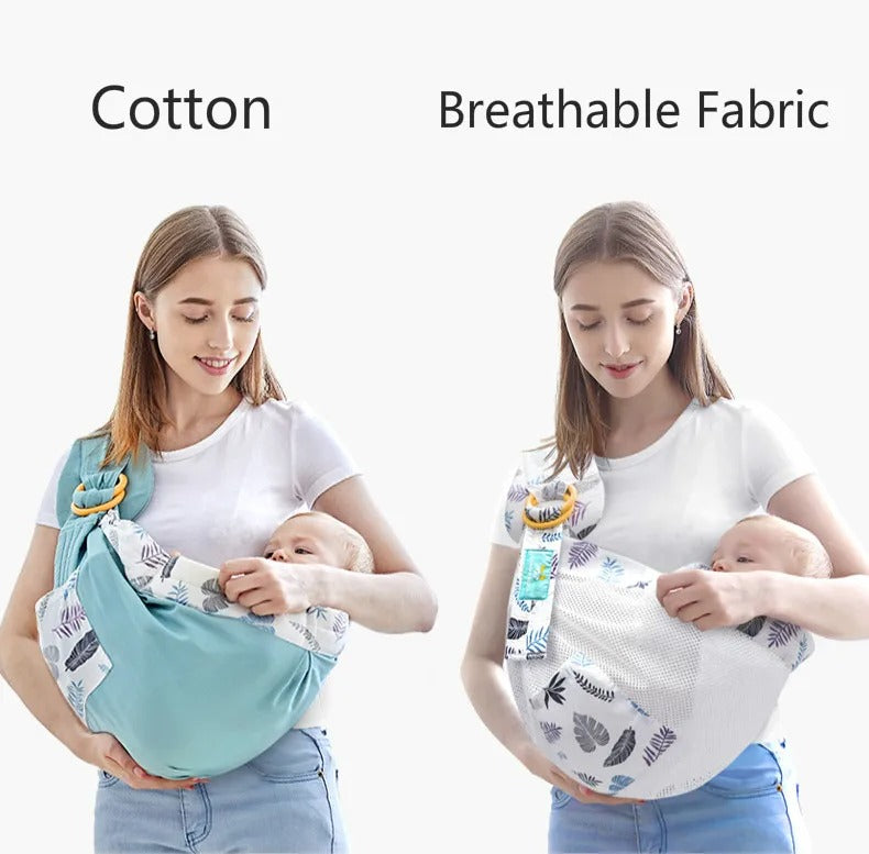 Cotton Wrap Sling Baby Carrier with Safety Ring