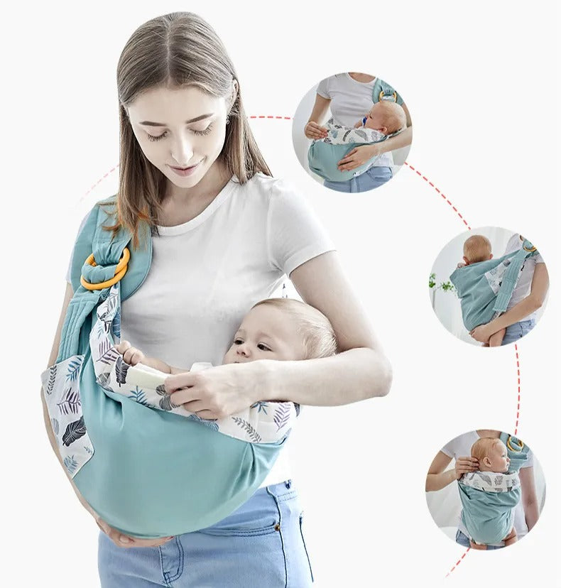 Cotton Wrap Sling Baby Carrier with Safety Ring